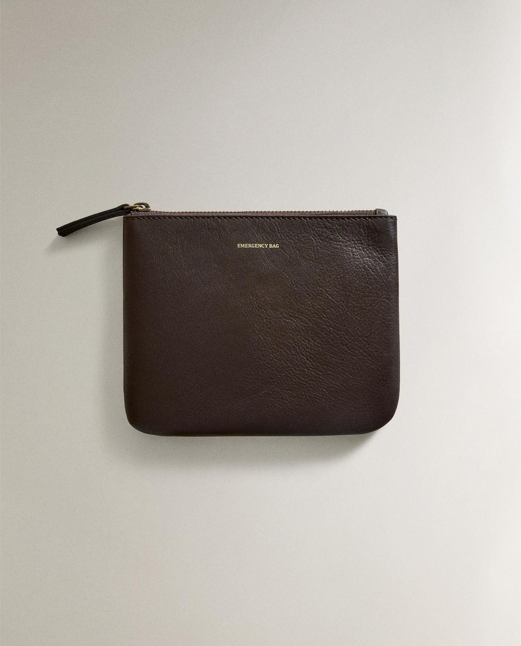 "EMERGENCY BAG" LEATHER WASH BAG