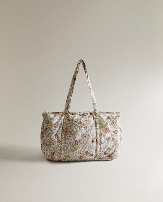 FLORAL COTTON MATERNITY BAG