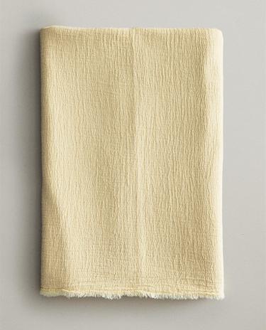 COTTON THROW WITH FRINGING