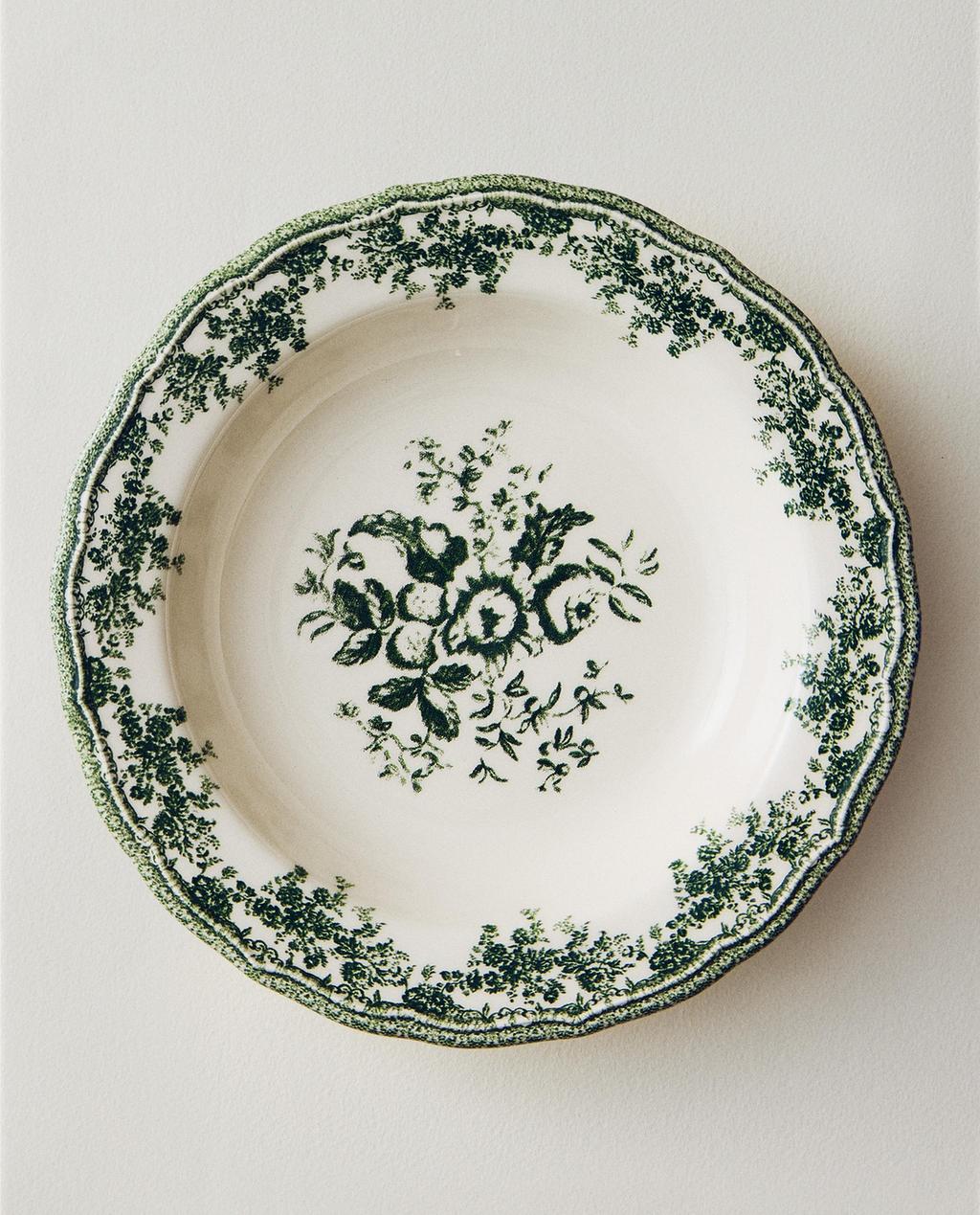 FLORAL EARTHENWARE SOUP PLATE