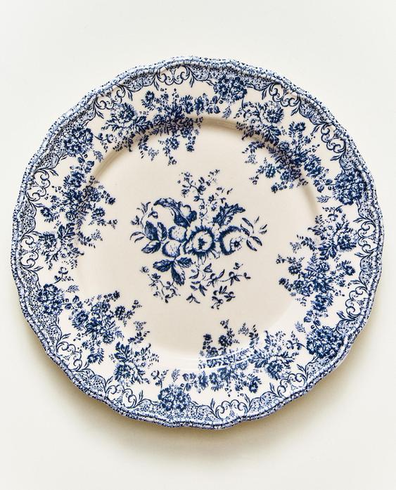 FLORAL EARTHENWARE DINNER PLATE