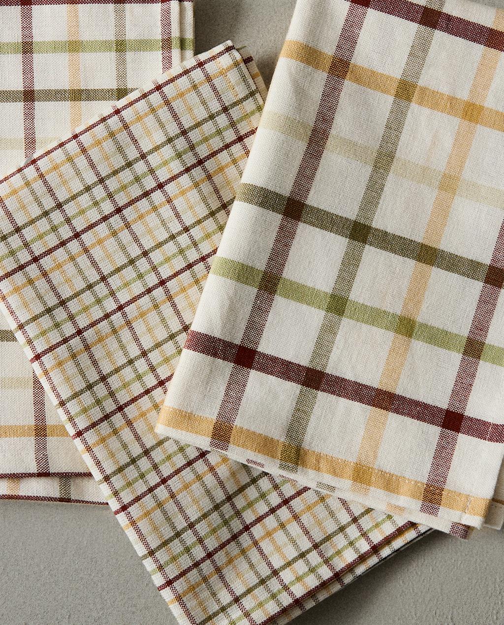 SET OF DYED THREAD TEA TOWELS (SET OF 3)