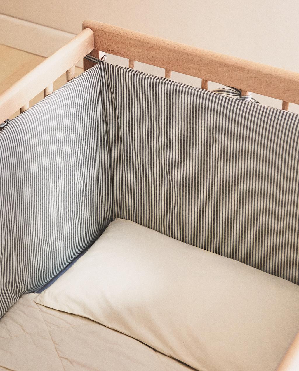STRIPED BABY COT BUMPER COVER