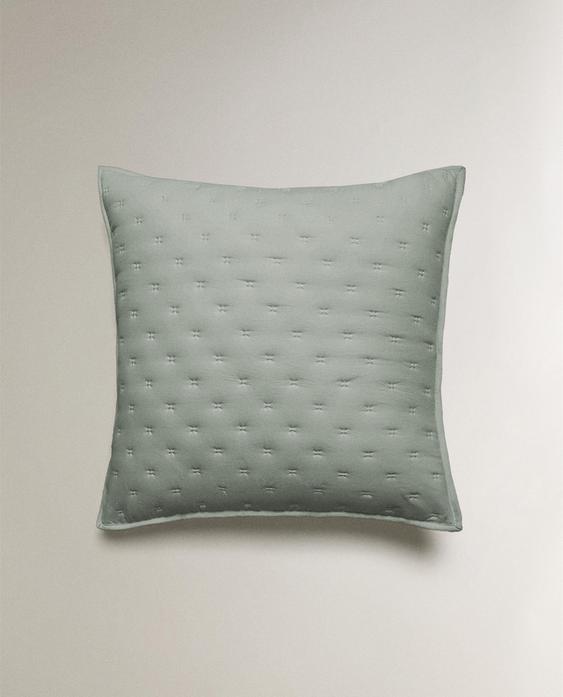 HOUSSE DE COUSSIN ÉDREDON MATELASSÉE À POIS