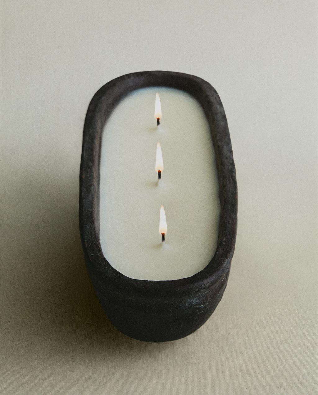 (600 GR) BOUGIE PARFUMÉE CUIR AMBRE
