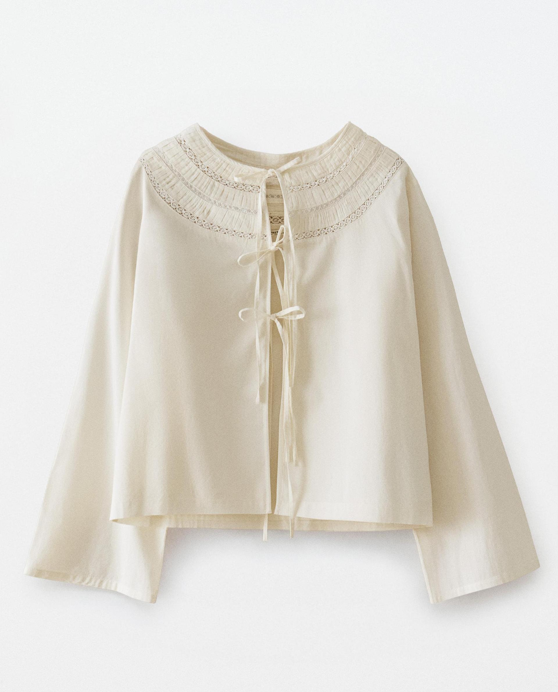 CHEMISE CACHE-COU PLISSÉ