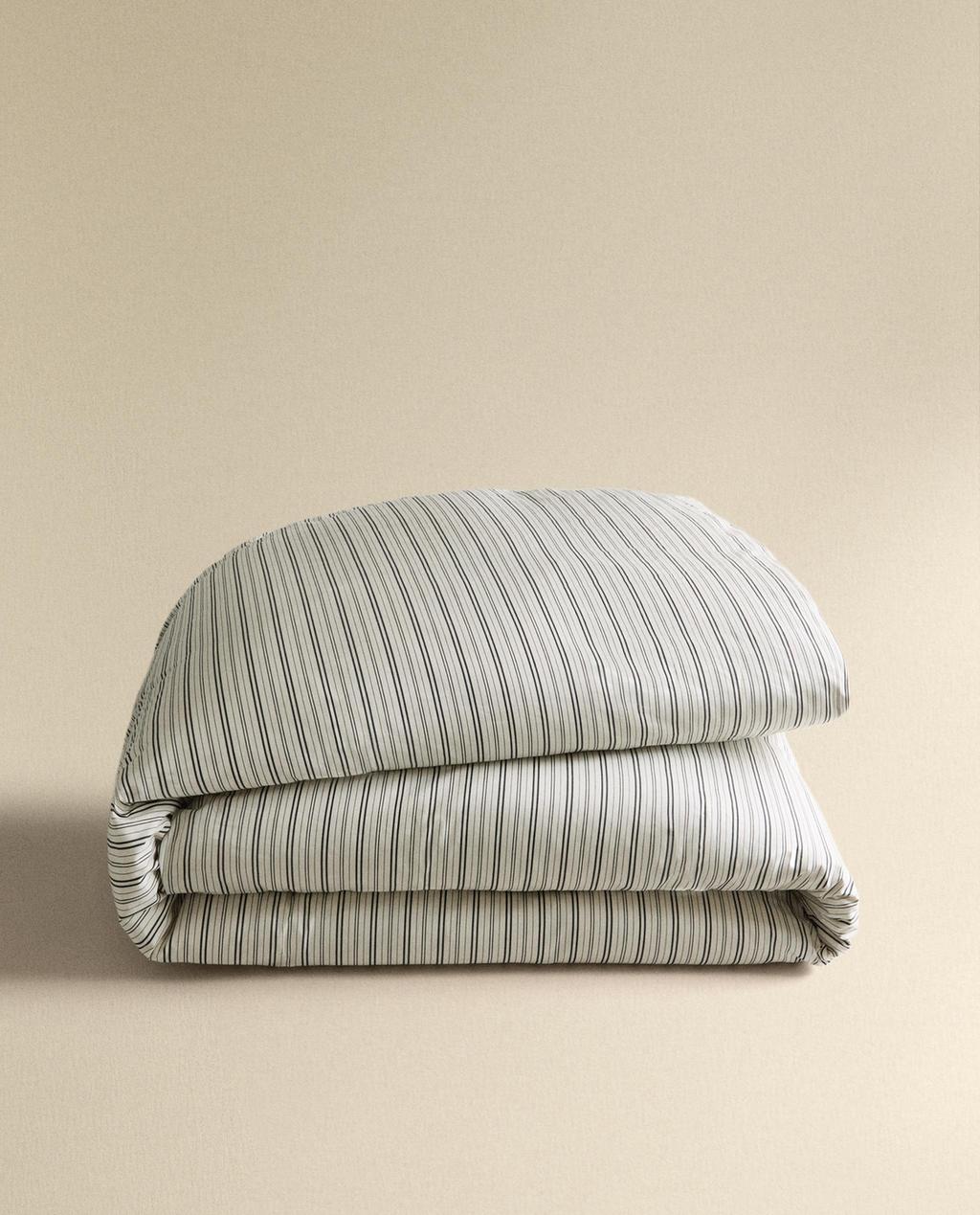 STRIPED PERCALE DUVET COVER