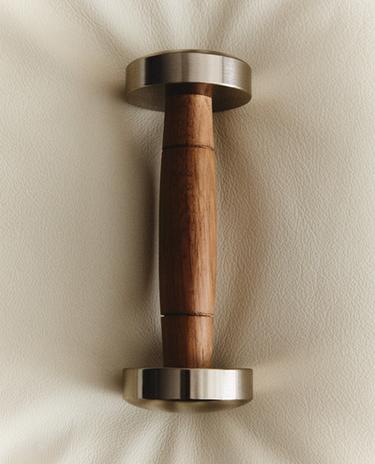 OAK WOOD AND STEEL DUMBBELL