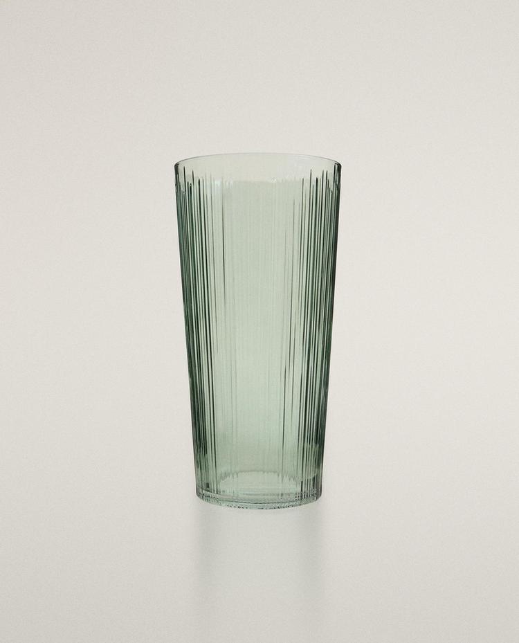 DECORATIVE TALL GLASS VASE