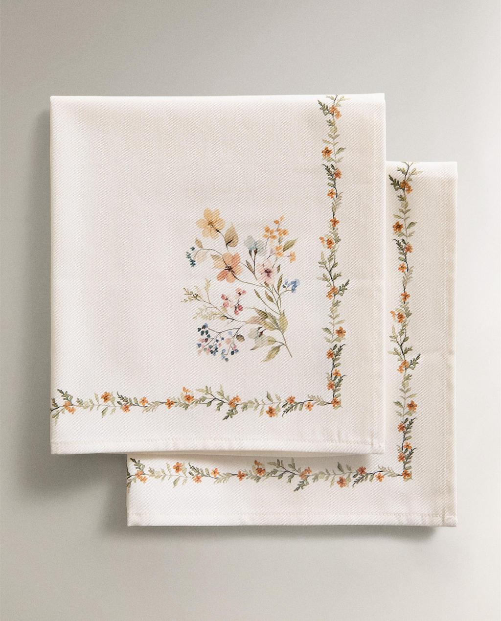 PANO DE MESA ESTAMPADO FLORAL (PACK DE 2)