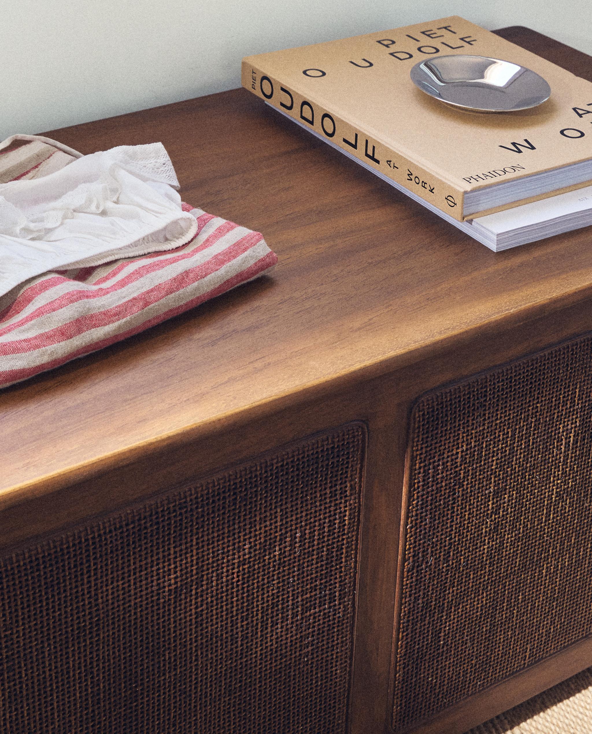 WOOD AND RATTAN BENCH | Zara Home United States of America