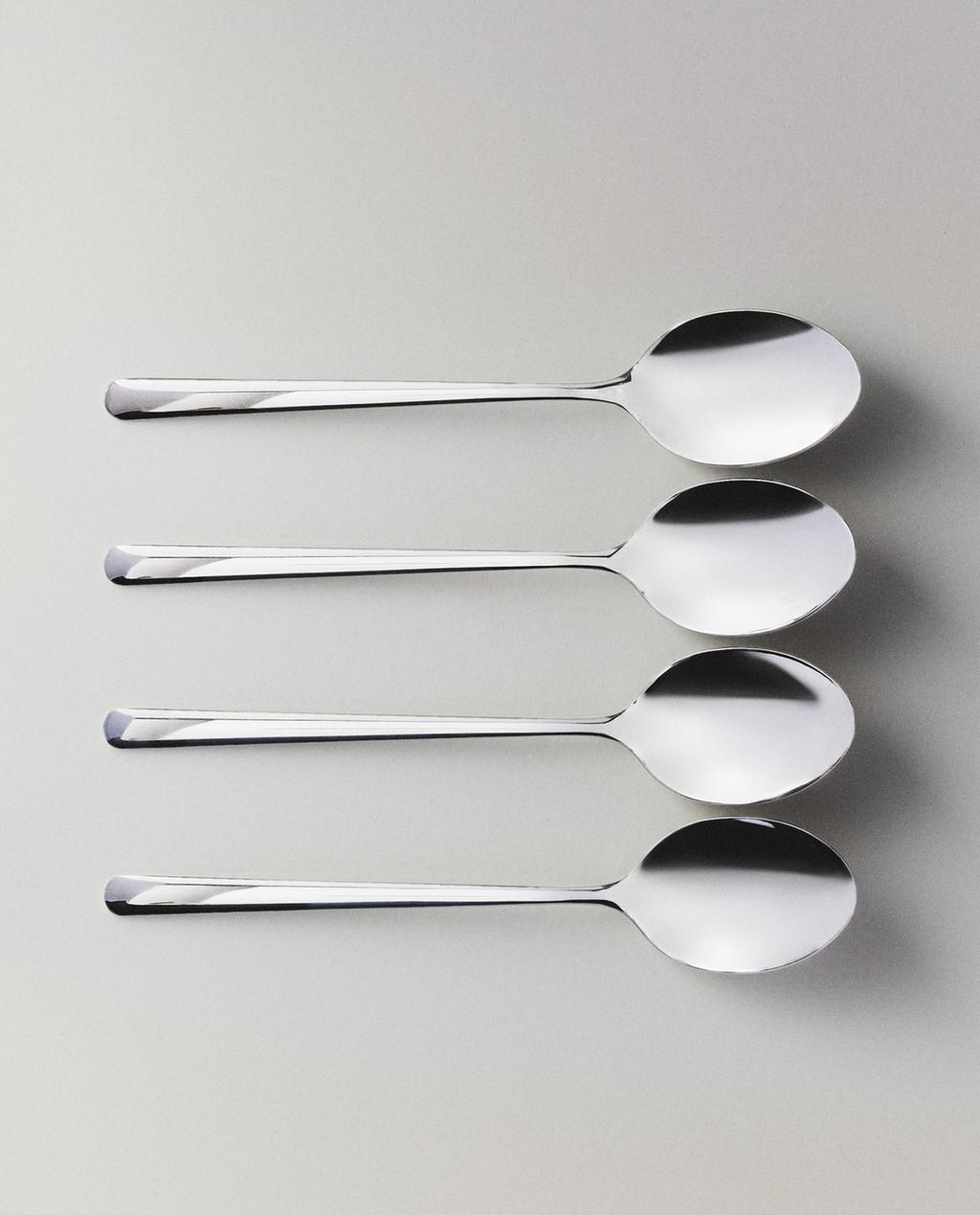 PACK OF SHINY STEEL DESSERT SPOONS (PACK OF 4)