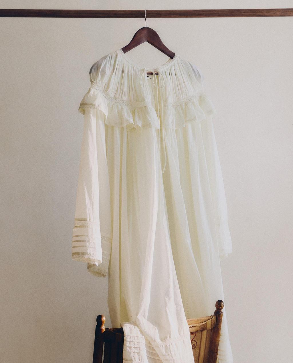 COTTON LACE DRESSING GOWN
