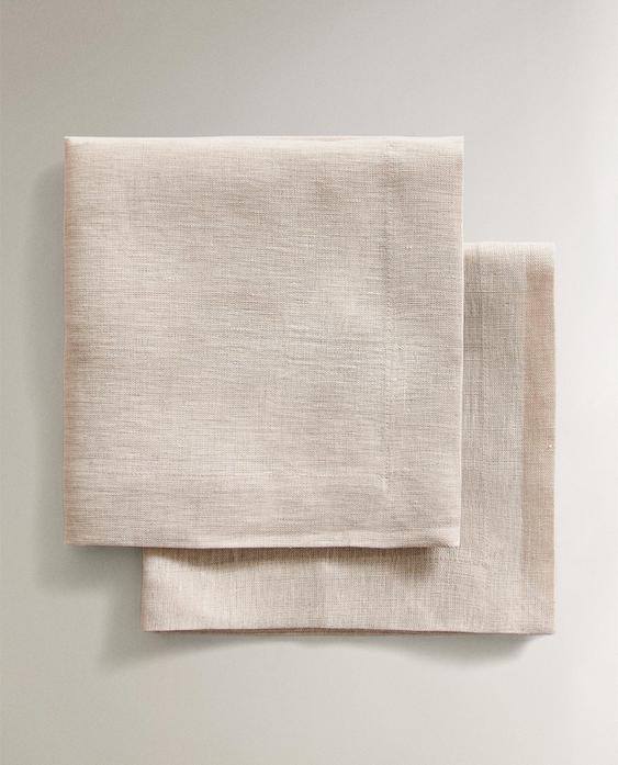 PACK OF DOUBLE-FABRIC LINEN NAPKINS (PACK OF 2)
