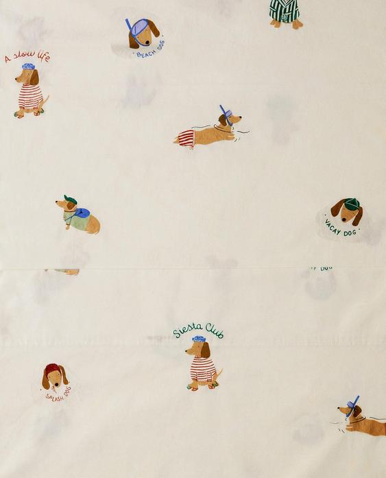 DOG PRINT CHILDREN'S REVERSIBLE FLAT SHEET