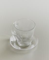 BOROSILICATE GLASS COFFEE CUP AND SAUCER