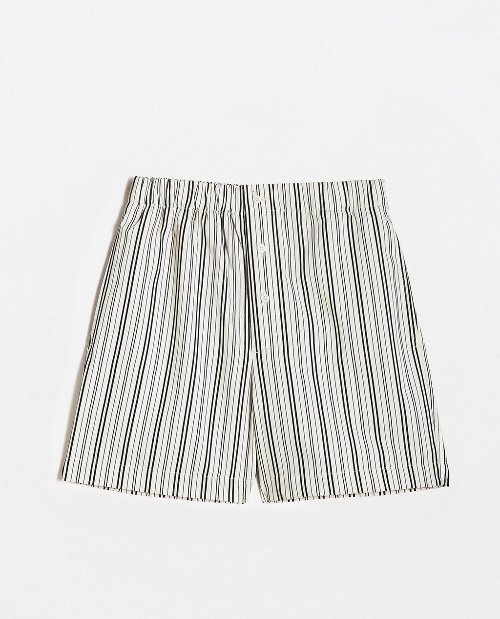SHORT RAYURES COTON