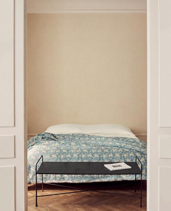 FLORAL SATIN DUVET COVER WITH PIPING