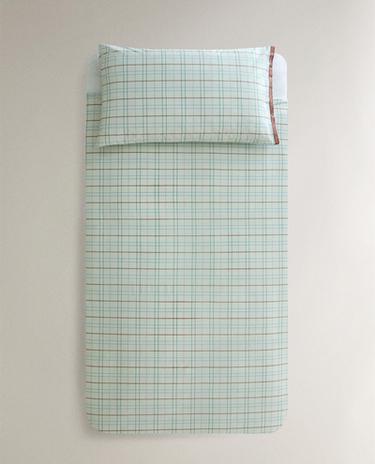 COUETTE ENFANT CARREAUX VERT