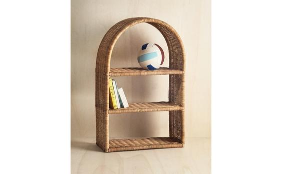 SCAFFALE OVALE IN RATTAN PER BAMBINI
