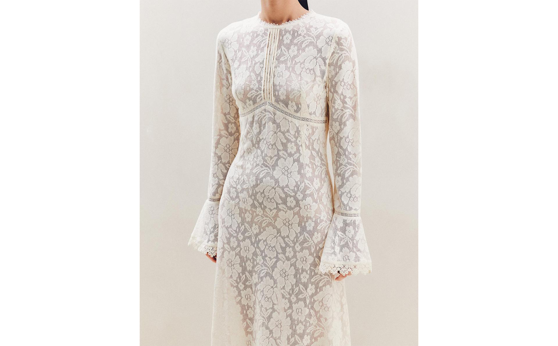 FLORAL COTTON DRESS WITH LACE