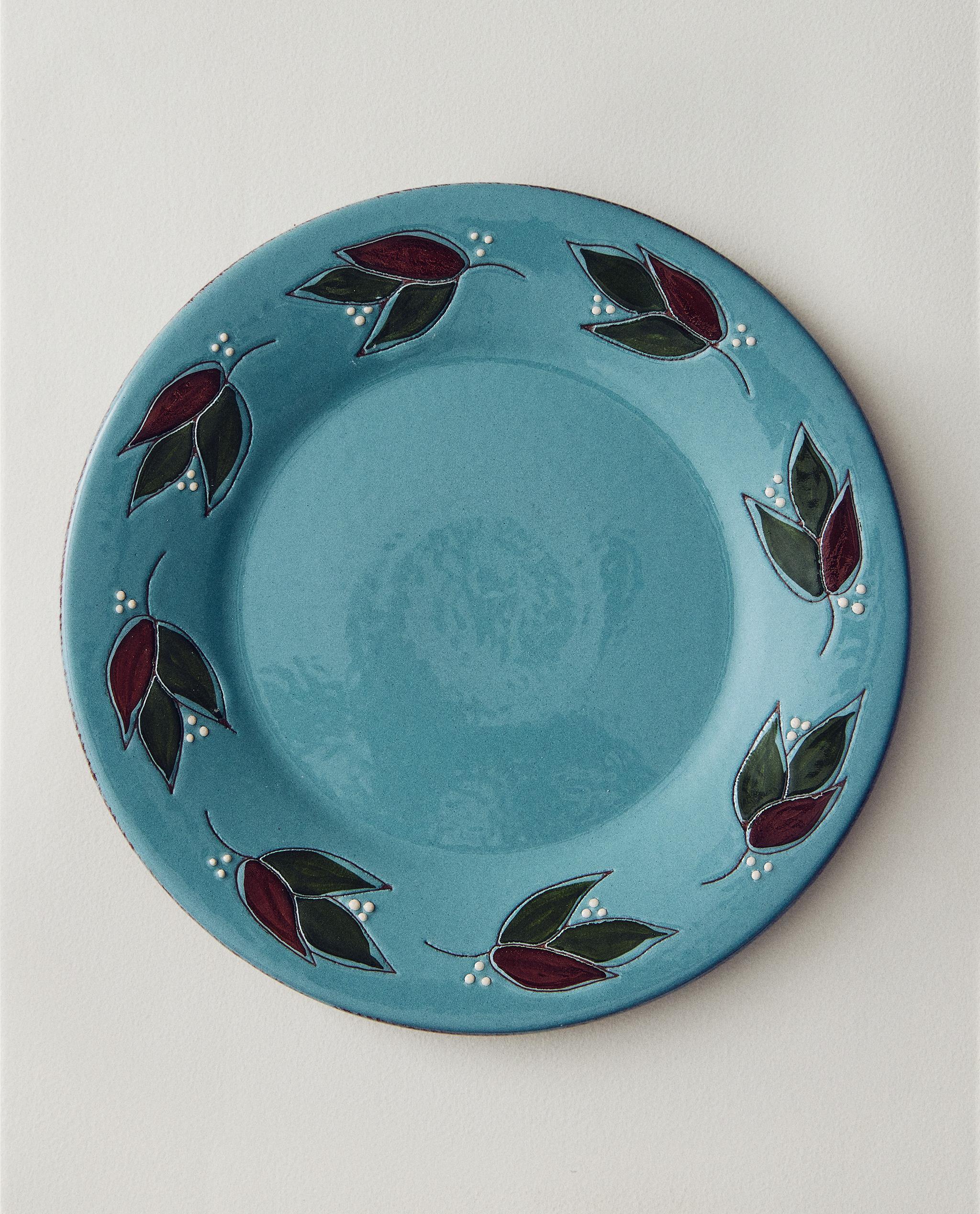 PLATO LLANO LOZA HOJAS | Zara Home España