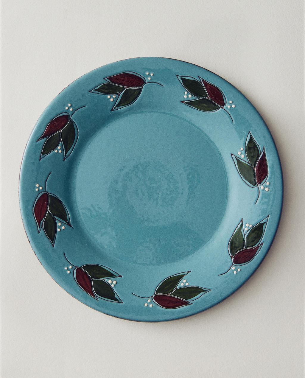 LEAF PRINT EARTHENWARE DINNER DISH