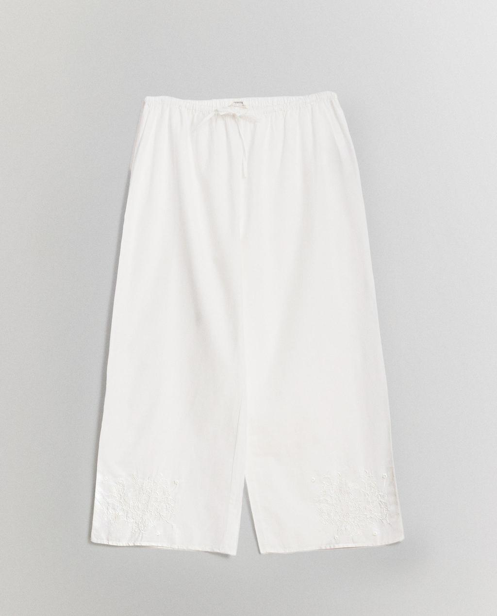 BESTICKTE BAUMWOLLHOSE