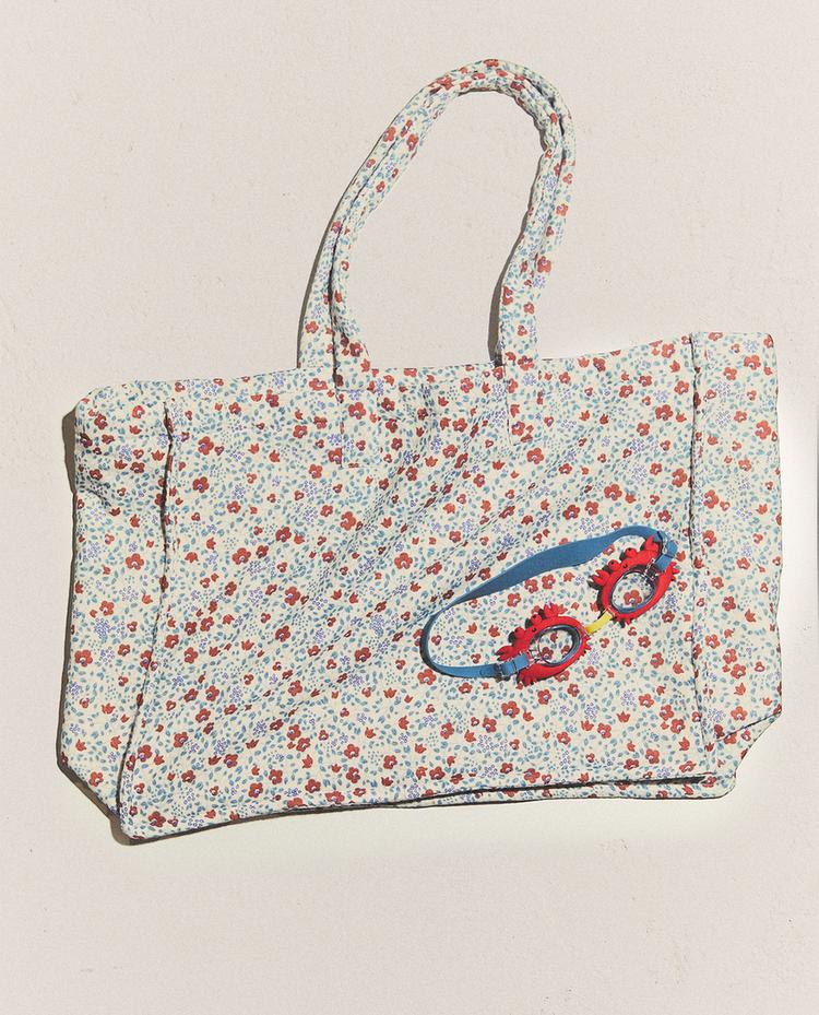 FLORAL COTTON BEACH BAG