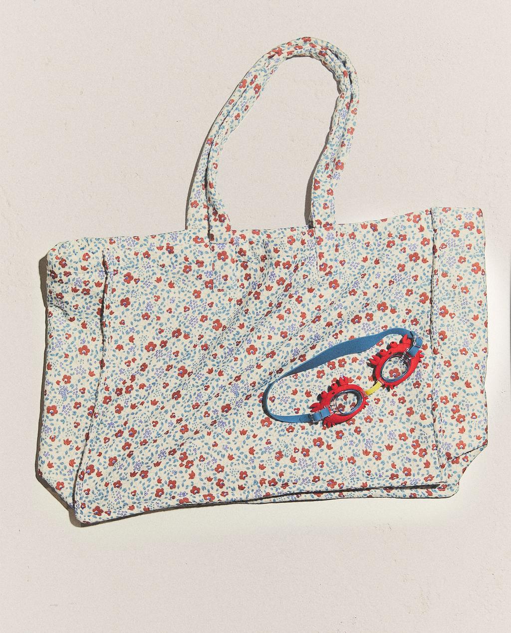 FLORAL COTTON BEACH BAG