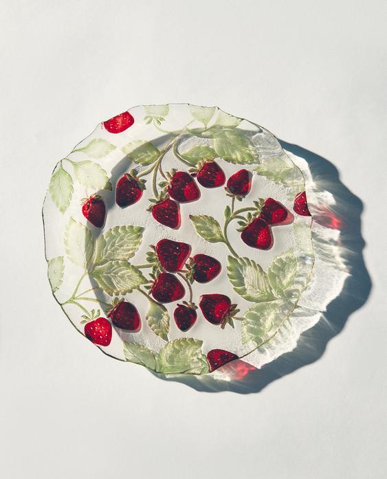 PIATTO DA DESSERT VETRO FRAGOLE