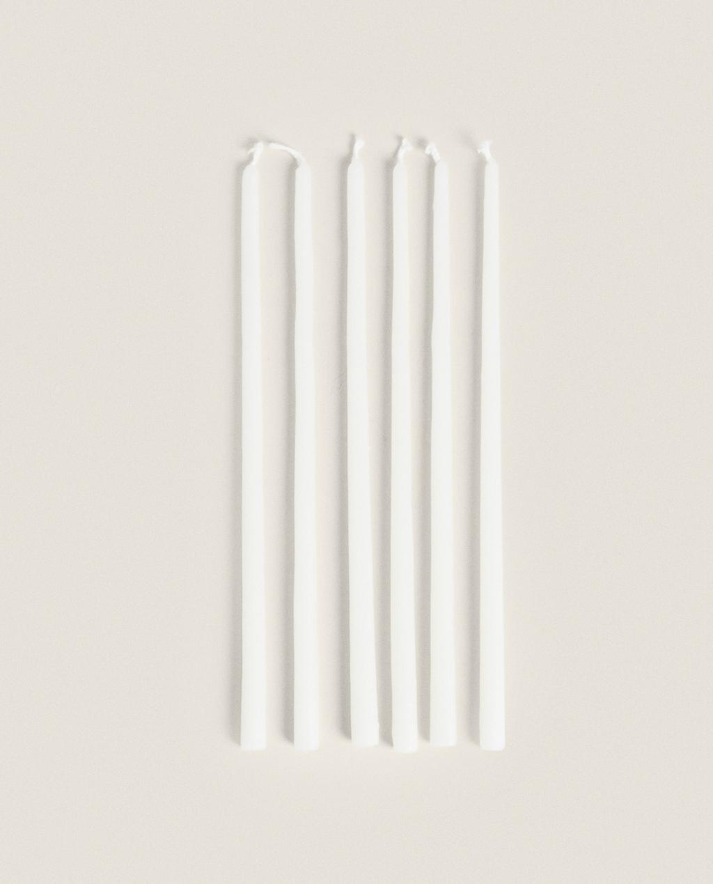 LOT BOUGIES LONGUES DÉCORATIVES CYLINDRE (LOT DE 6)