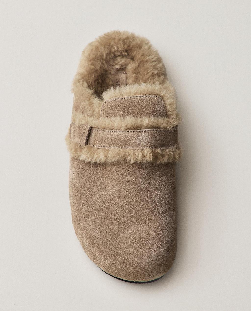 WARM LEATHER MULE CLOGS