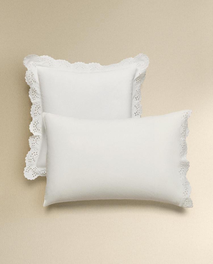 EMBROIDERED PILLOWCASE WITH TRIM