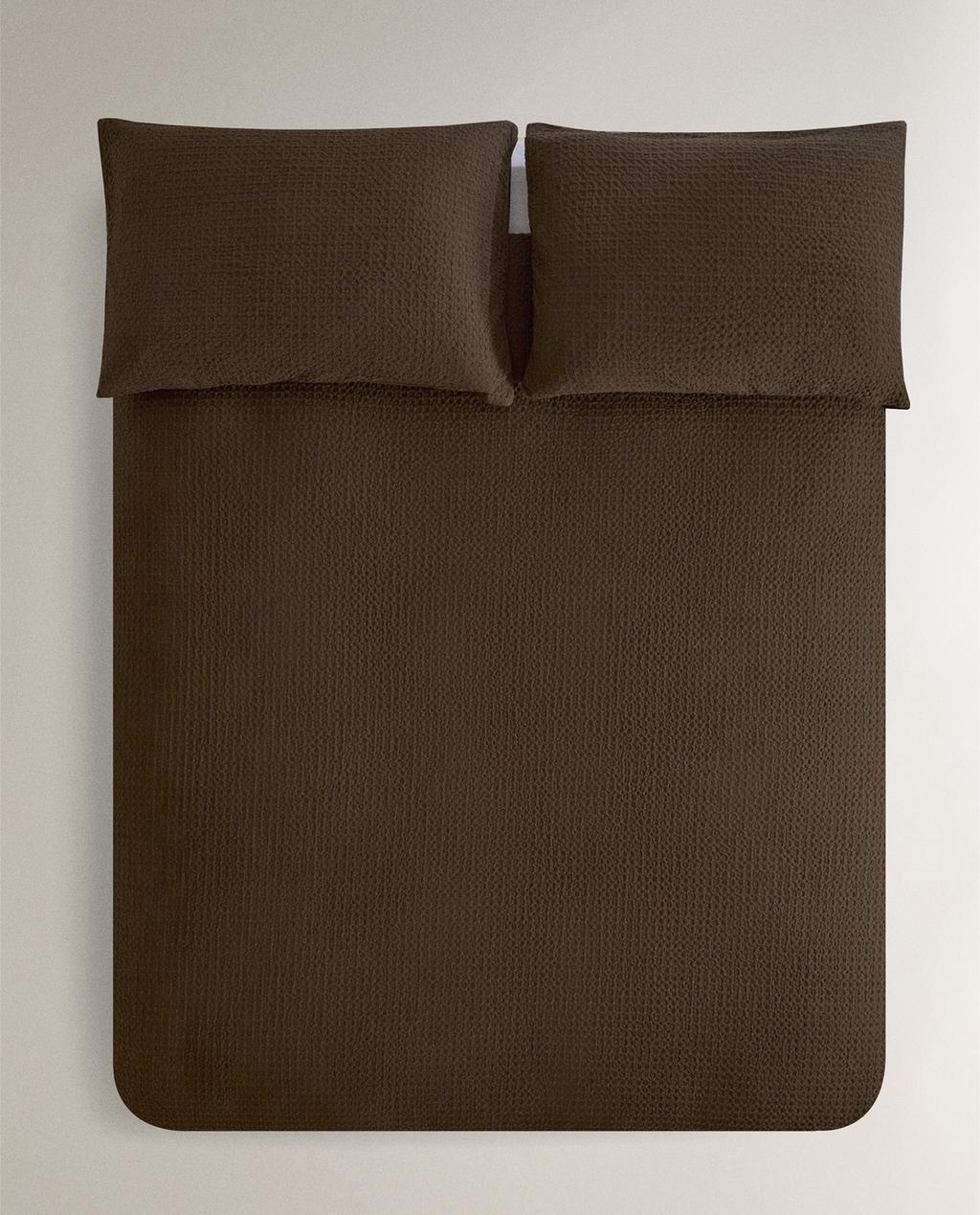 WAFFLE-KNIT DUVET COVER