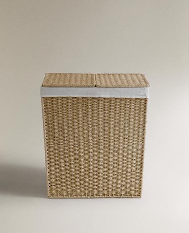 LAUNDRY BASKET WITH TWO COMPARTMENTS