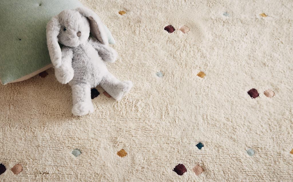 KIDS' MULTICOLOURED EMBROIDERED DIAMOND RUG