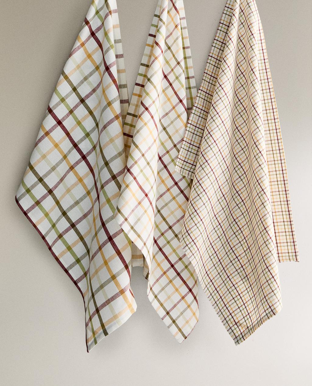 SET OF DYED THREAD TEA TOWELS (SET OF 3)