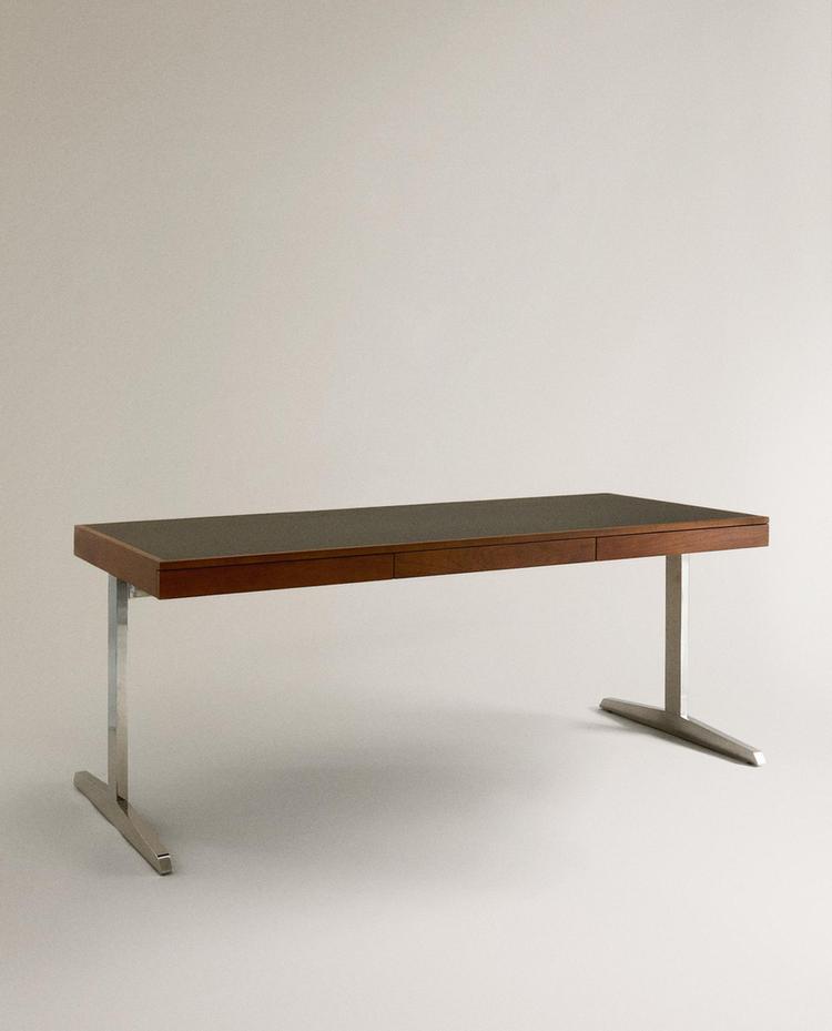 BUREAU BOIS PIEDS MÉTALLIQUES