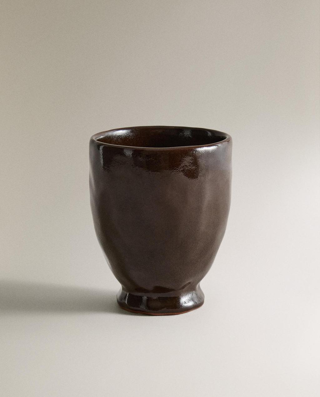 VASO CEPILLO DIENTES CERÁMICA MARRÓN