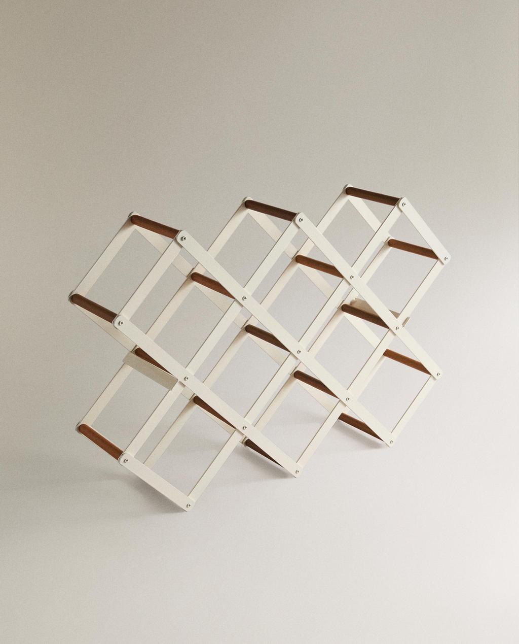 PORTE-BOUTEILLES EN FER ET BOIS