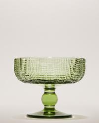 GLASS DESSERT CUP WITH RAISED DESIGN