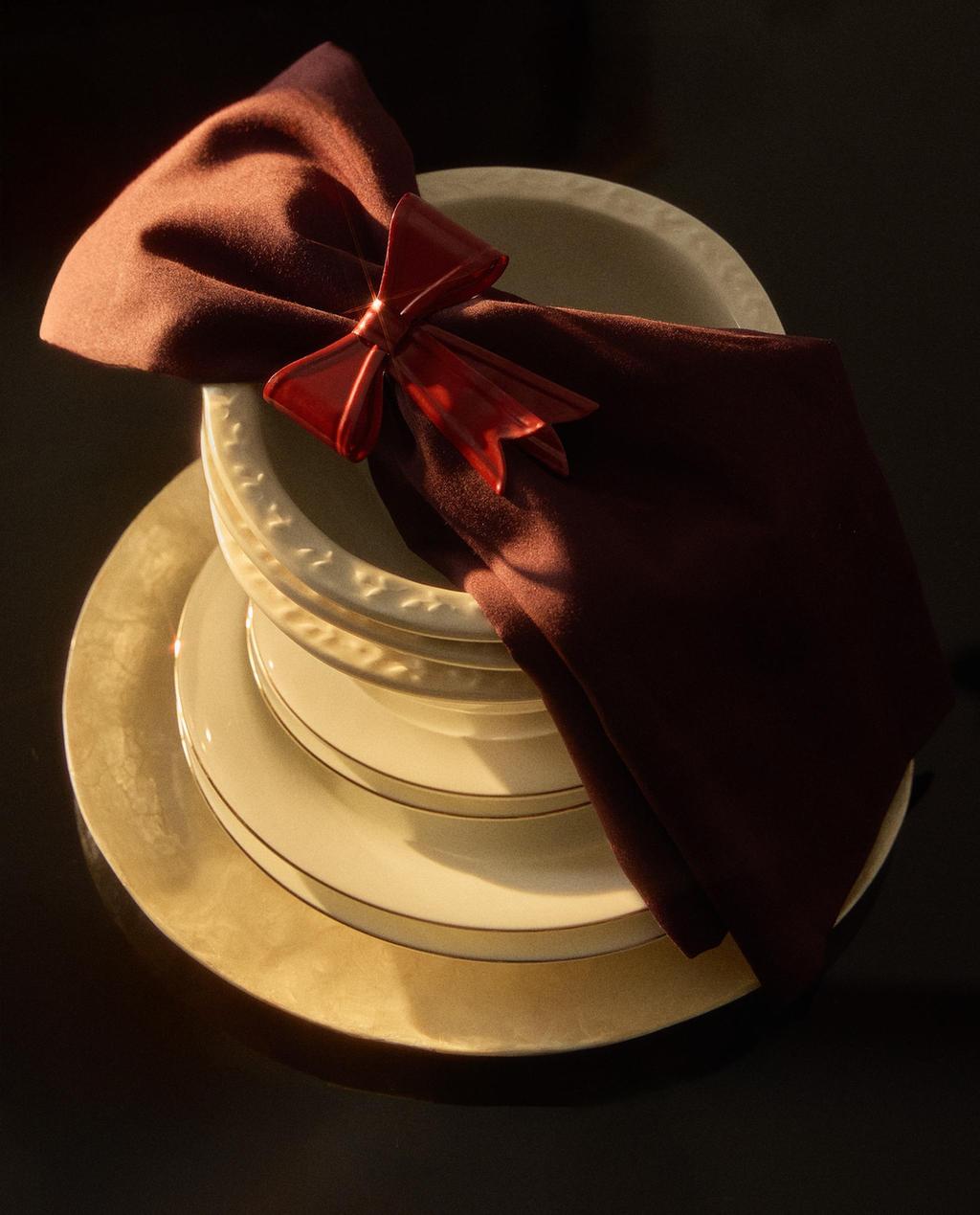 CHRISTMAS BOW NAPKIN RING (PACK OF 2)