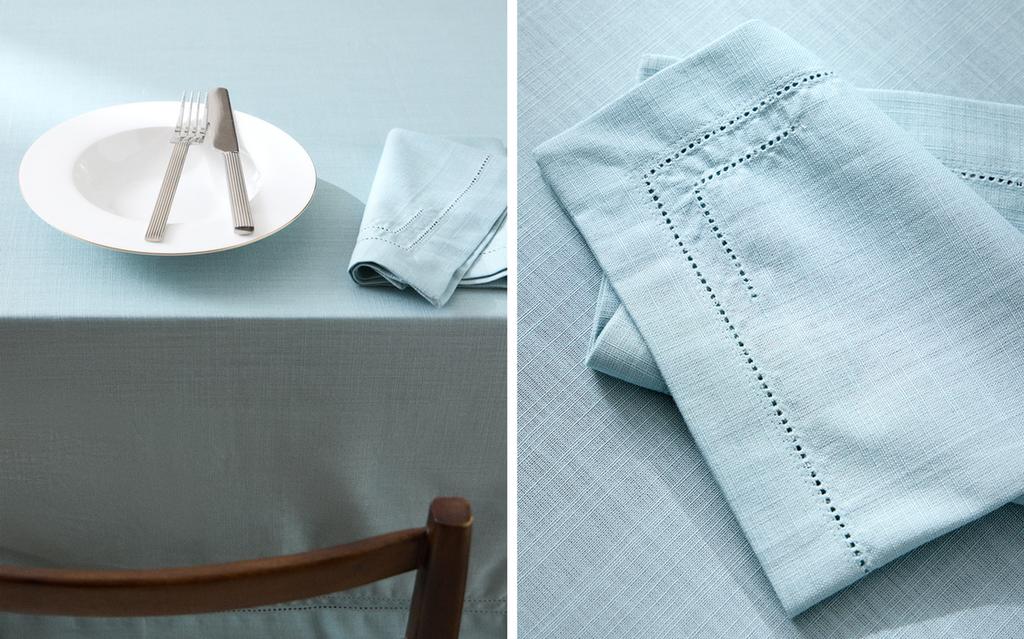 HEMSTITCHED COTTON TABLECLOTH