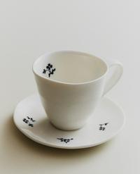 CHÁVENA COM PRATO FLORAL PORCELANA