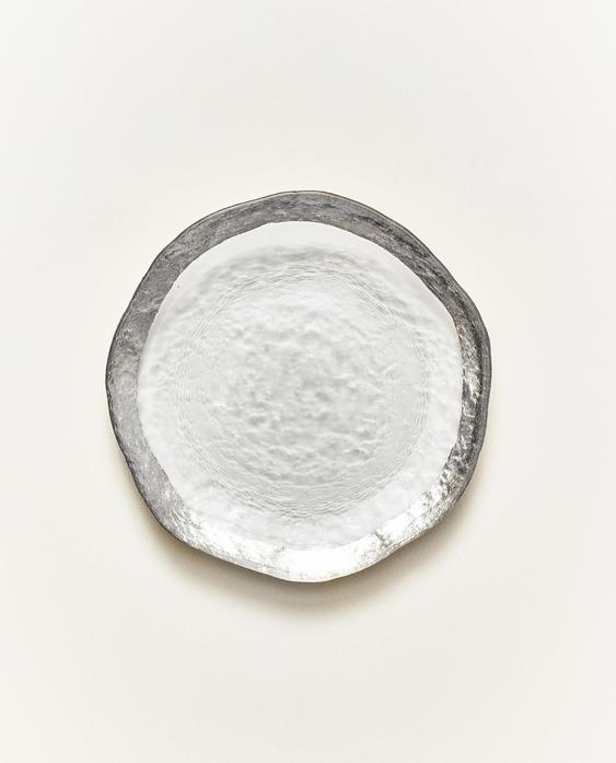 GLASS SIDE PLATE WITH RIM
