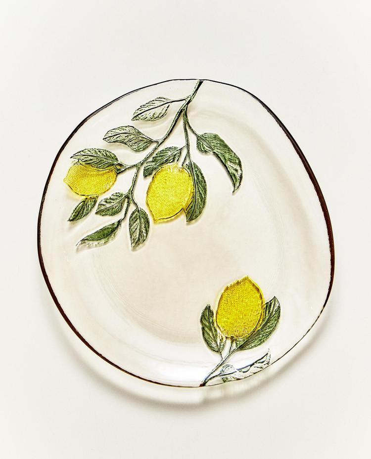 GLASS LEMON DESSERT PLATE