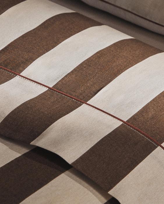 DRAP DE DESSUS COTON DÉLAVÉ RAYURES