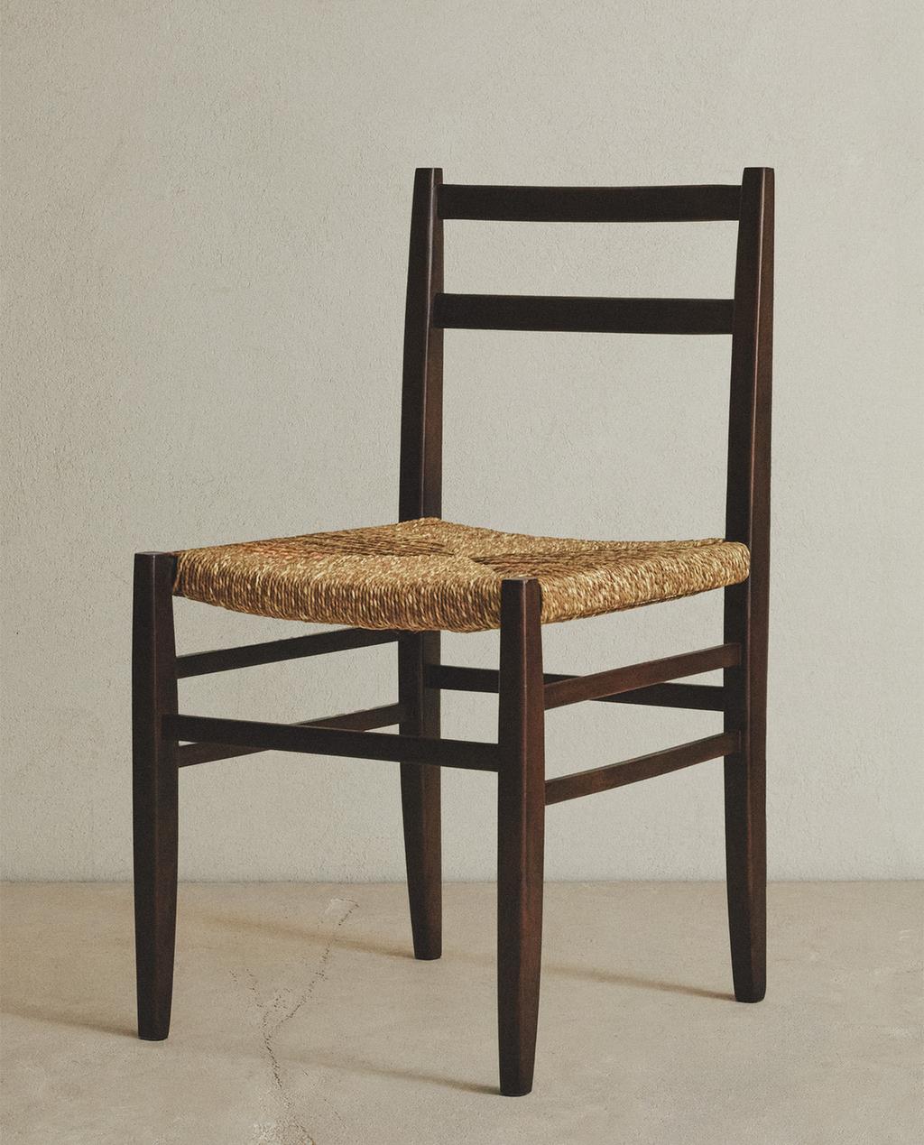 SILLA MADERA TRENZADA
