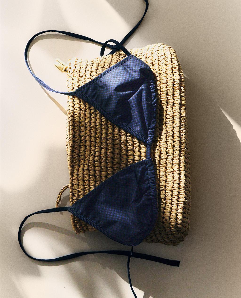 GINGHAM TRIANGLE BEACH BIKINI TOP